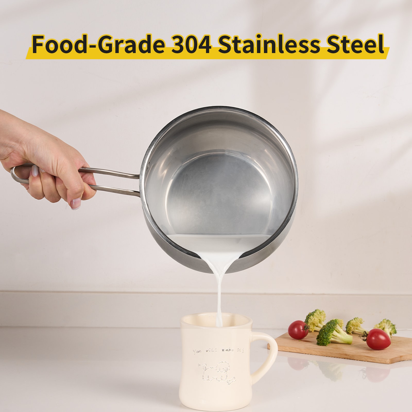 WANGYUANJI Non-Stick Stainless Steel Saucepan With Lid, 2.85QT Small Soup Pot For All Stoves, Oven Save, Dishwasher Safe_voghion.com
